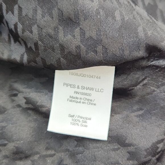 Veronica Beard NWT Cicely Silk-satin Blouse Long Sleeve Black Houndstooth Size 6 - Picture 8 of 11